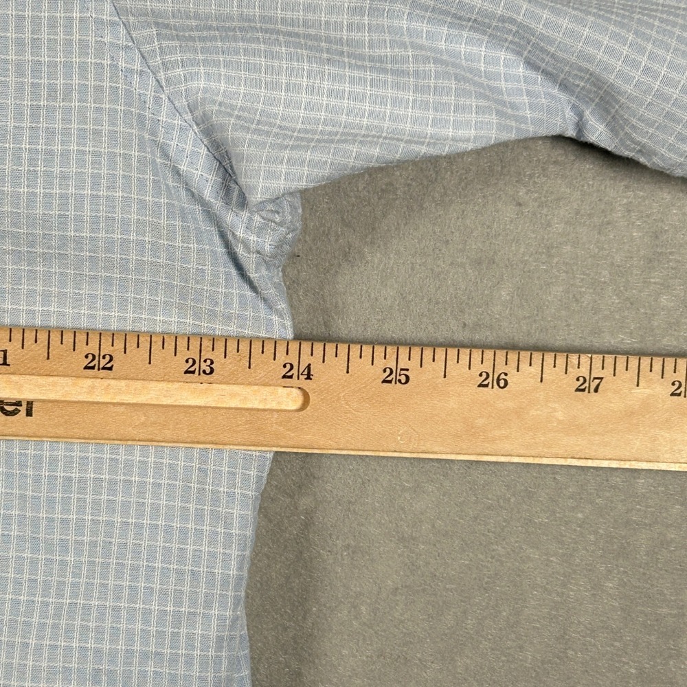Jos A Bank Shirt Mens L Stays Cool Seersucker Button Down Short Sleeve Baby Blue - Picture 6 of 8